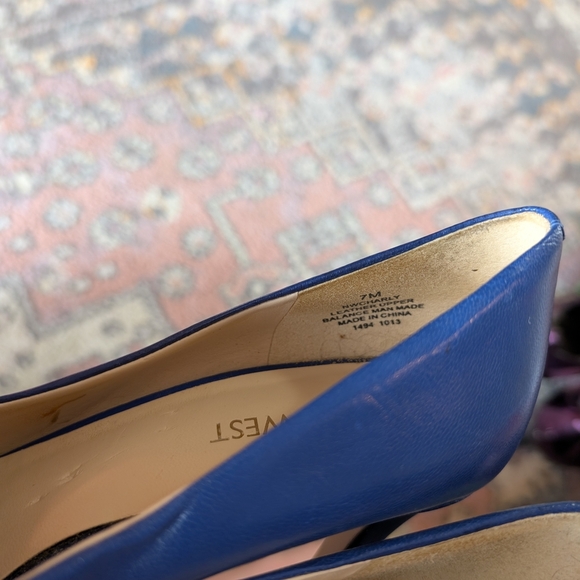 Nine West Blue Leather Heels Size 7 - Picture 6 of 7
